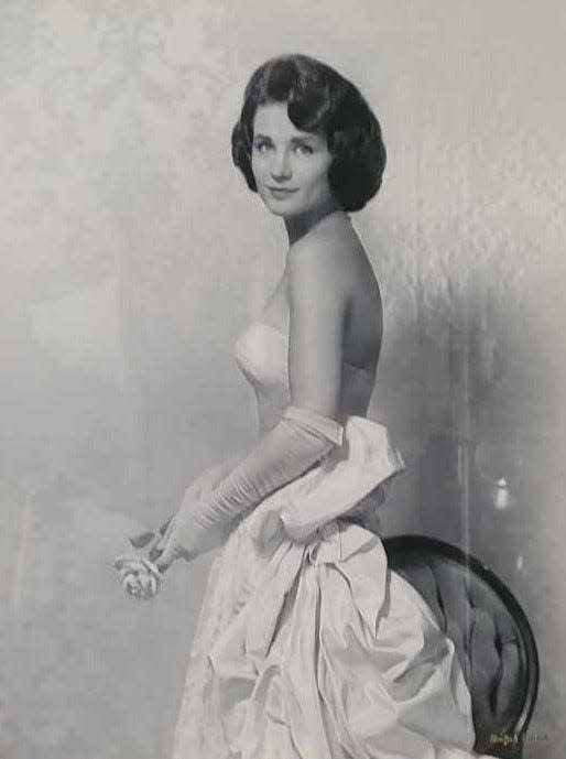 Harriet Galbraith posing in 1959 at 21 years old. The photo was taken by Bradford Bachrach. Galbraith's photo was lost after an estate sale decades later but later turned up at an auction in January 2024.