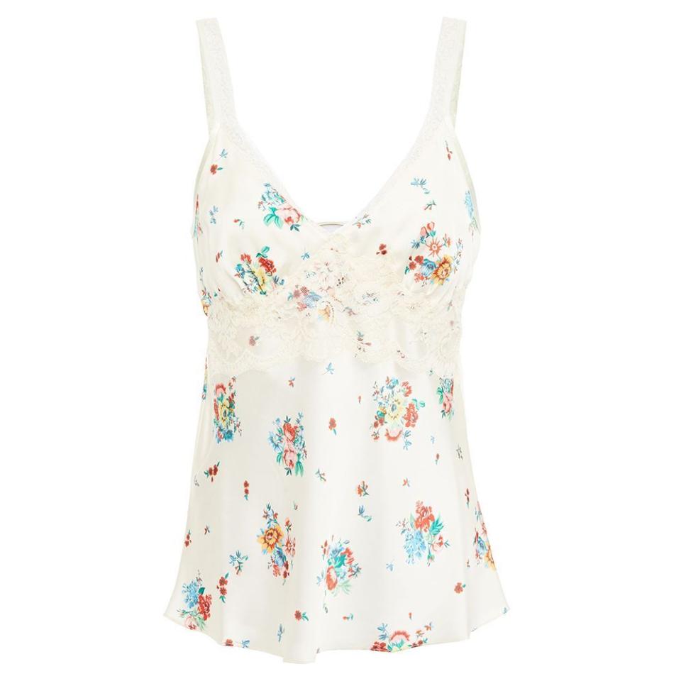 21) Lace-Trimmed Floral-Print Satin Camisole