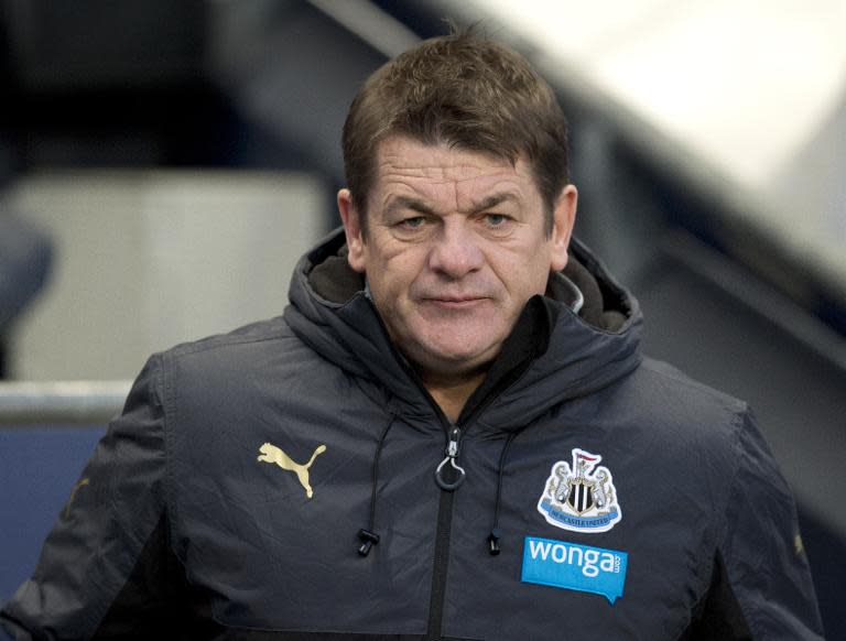 Newcastle United's manager John Carver, seen during their English Premier League match against Manchester City, at the The Etihad Stadium in Manchester, north-west England, on February 21, 2015