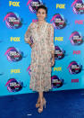 <p>The singer’s daughter and social media star showed off her boho vibes in a floral dress and a loose up-do. (Photo: Getty Images) </p>