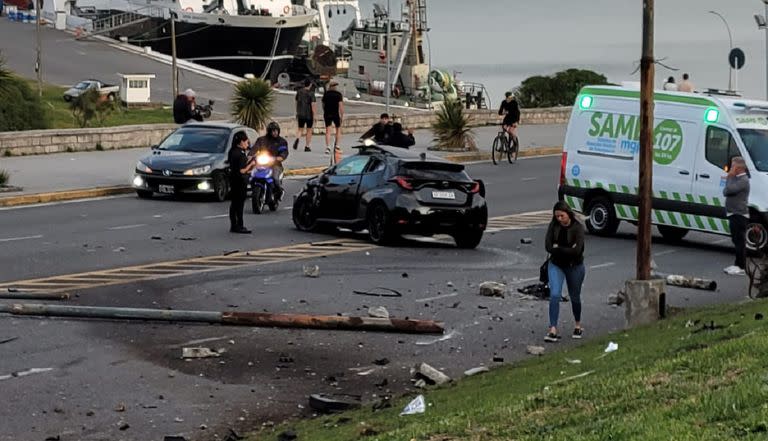 Así quedó el Toyota Yaris accidentado en Mar del Plata