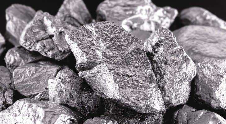 A close-up shot of a cobalt pile in front of a black background.