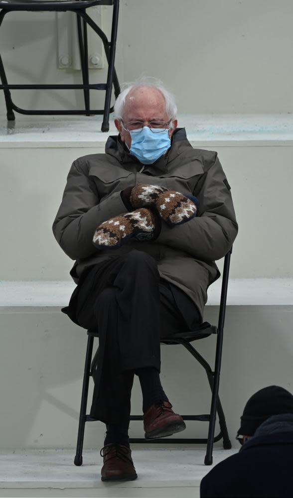 Bernie Sanders at Joe Biden's inauguration