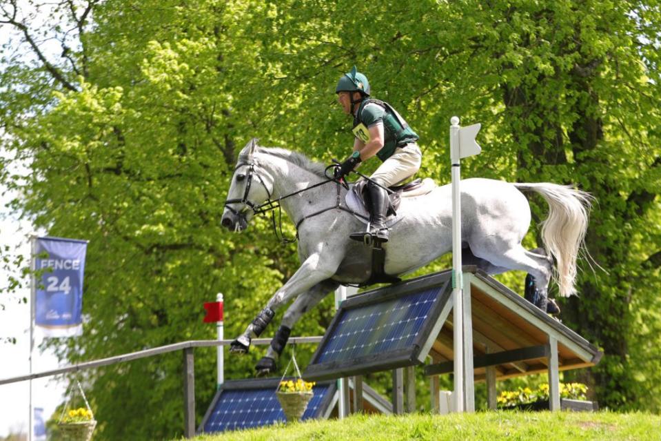 austin oconnor riding colorado blue during the cross country event at badminton horse trials, badminton house, badminton on saturday 7th may 2022 photo by jon bromleymi newsnurphoto via getty images