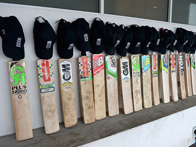 The English cricket team pay their respects with a tribute to Hughes in their dressing room