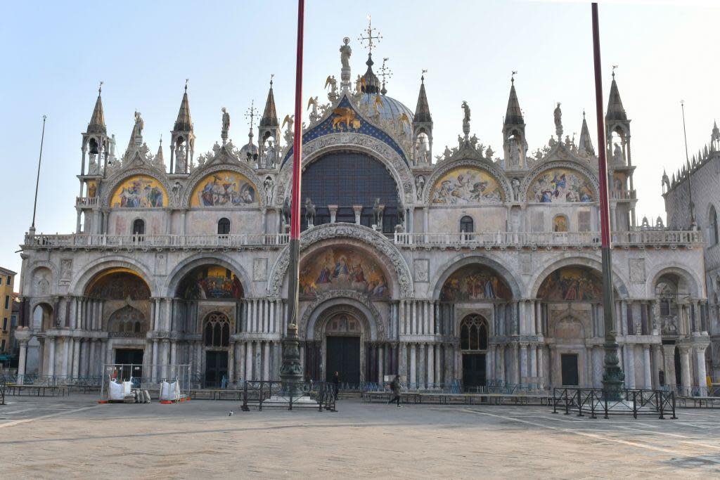 Tourist attractions in Venice are now empty of visitors: AFP via Getty Images