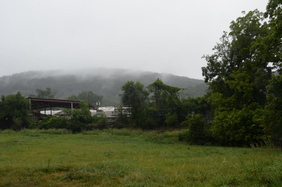 A view Betsy Bell Mountain from Anthony Street shows an industrial facility. These facilities and a mini-storage complex are signature parts of the modern-day northern boundary of Uniontown.