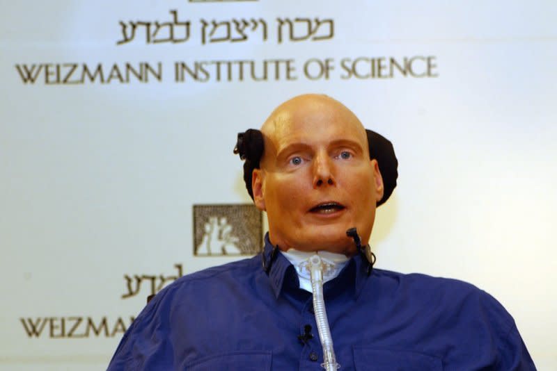 Christopher Reeve became an advocate for research into spinal chord injury treatments after his own 1995 riding accident. File Photo by Debbie Hill/UPI