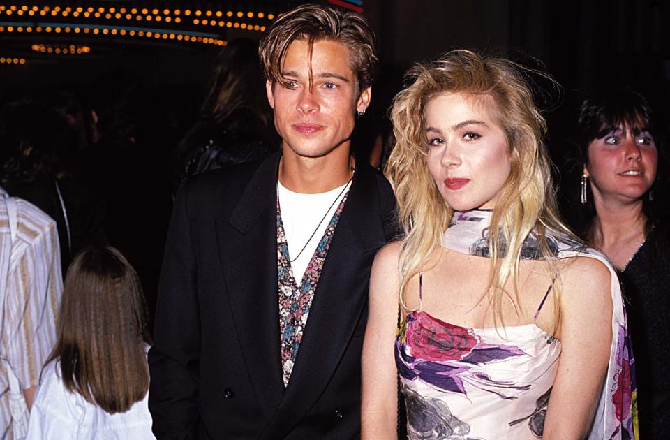 best 80s red carpet moments brad pitt and christina applegate