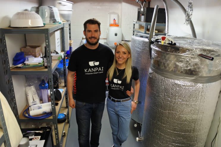 Tom Wilson and Lucy Holmes operate Britain's only sake brewery (Picture: Kanpai)