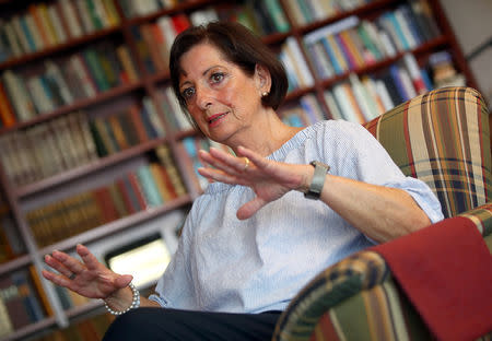 Julia von Seiche-Nordenheim gestures during a Reuters interview in Regensburg, Germany, September 18, 2018. Picture taken September 18, 2018. REUTERS/Michael Dalder