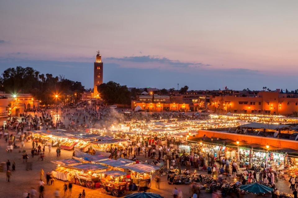 The Jemaa el-Fna is the busy centre of Marrakesh (Getty Images)
