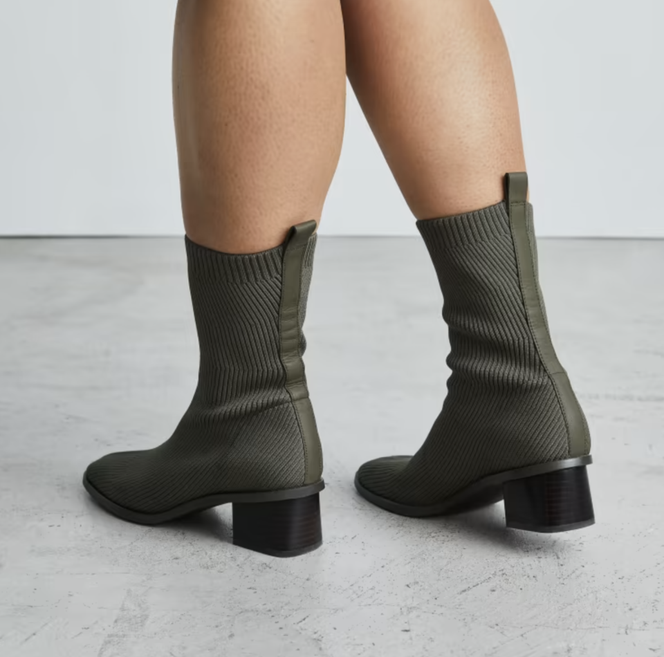 The High-Ankle Glove Boot in ReKnit (Photo via Everlane)