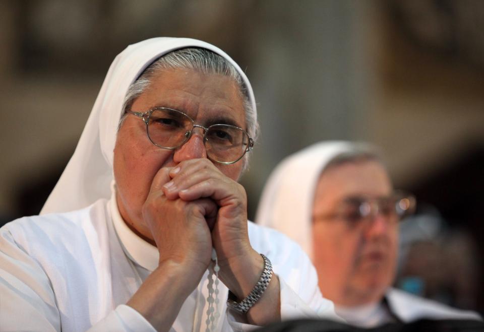 A nun prays at the Basilica of the Annunciation in Nazareth (Rex)