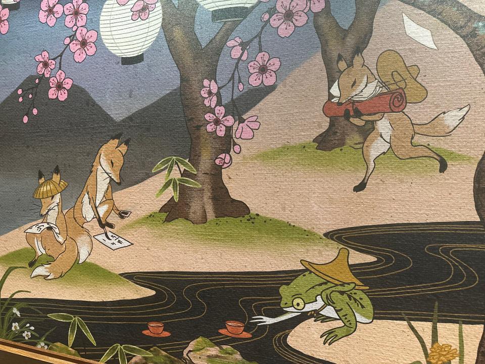 mural at the entrance to Shiki-Sai restaurant in epcot