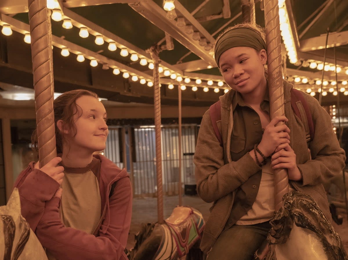 Bella Ramsey as Ellie and Storm Reid as Riley in ‘The Last of Us' (HBO)