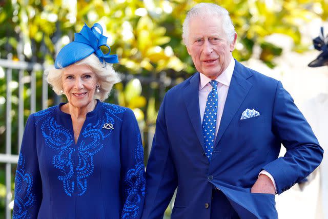 Max Mumby/Indigo/Getty King Charles and Queen Camilla attend the royal family's traditional Easter outing in Windsor on April 9, 2023