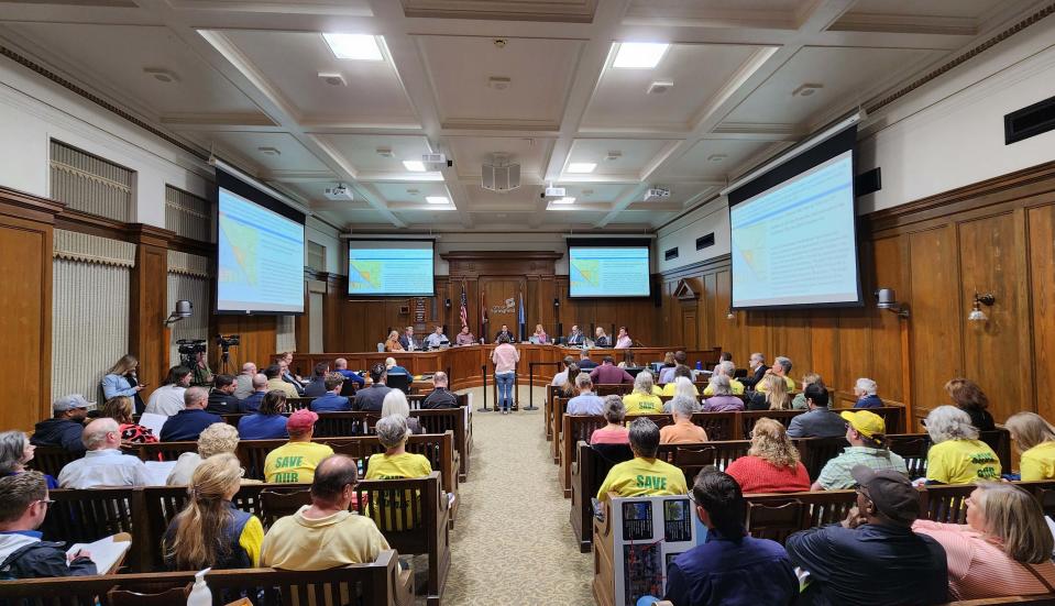 Scenes from the City of Springfield Planning and Zoning hearing at City Hall on April 6, 2023.