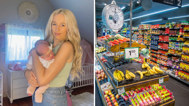 Brooke Schrempf-Dixon. Woolworths supermarket. Saving money on groceries budget concept.