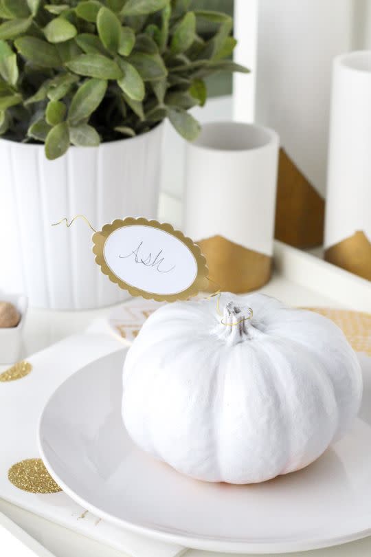 White Pumpkin Place Cards