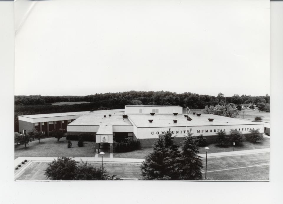 An aerial view of Community Memorial Hospital shortly after it moved into its new building in the southeast side of Oconto Falls in 1972. The facility, which was renovated and expanded in 2003, became HSHS St. Clare Memorial Hospital in 2014.
