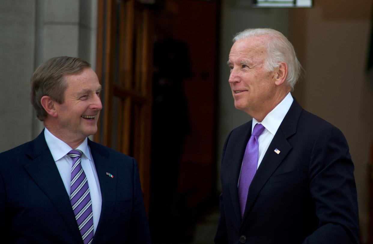 Joe Biden and Enda Kenny have met on many occasions, including in Dublin, in June 2016 (pictured) (AFP via Getty Images)