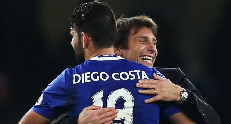 Diego Costa and Antonio Conte