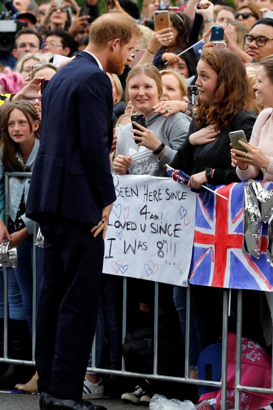 The Duke of Sussex broke royal protocol when he gave the university student a hug (PA)