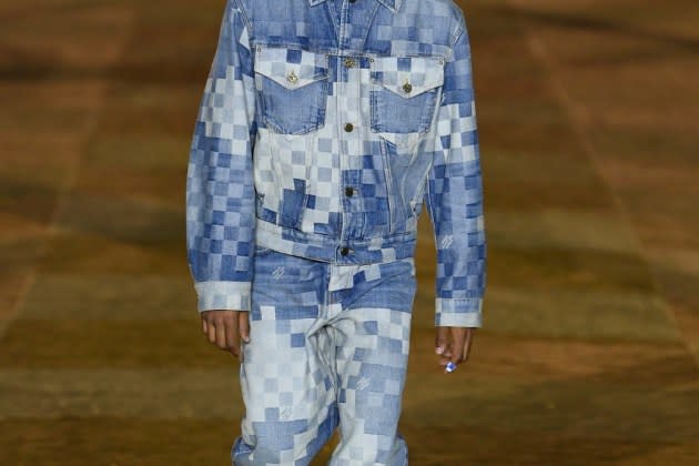 Louis Vuitton Made to Order Patchworked Portrait Denim Pants