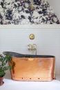 <p>Once you see this copper tub situation designed by <a href="https://leanneford.com/" rel="nofollow noopener" target="_blank" data-ylk="slk:Leanne Ford;elm:context_link;itc:0;sec:content-canvas" class="link ">Leanne Ford</a>, you can't unsee it. Your farmhouse bathroom dreams just got a little bit fancier. </p>