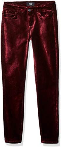 6) PAIGE Verdugo Velvet Mid Rise Ultra Skinny Pants