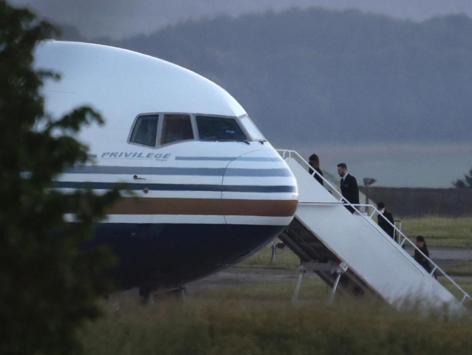 The first Rwanda flight is expected to take off from the Ministry of Defence airfield at Boscombe Down near Salisbury, Wiltshire, where a flight in June 2022 was grounded (Getty)