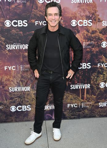 <p>Michael Tullberg/Getty</p> Jeff Probst attends a red carpet event and FYC screening of 'Survivor' at Ovation Hollywood on April 27, 2024