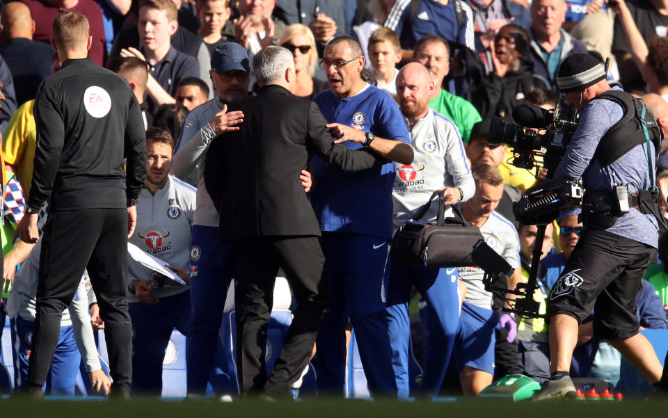 Sarri stepped in to help restore order as all three parties apologised