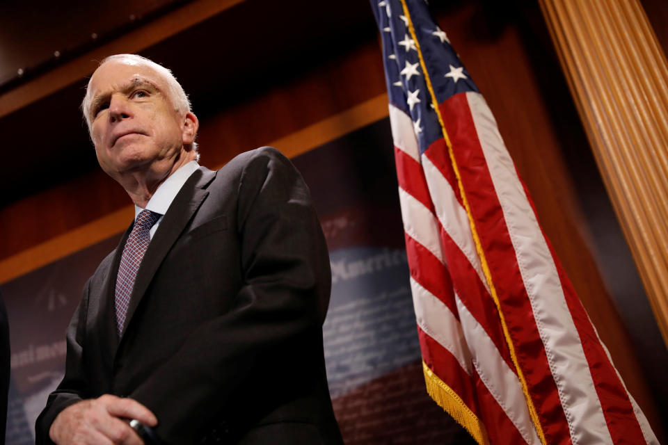 Sen. John McCain (R-Ariz.) is seen last summer after having surgery&nbsp;to combat an aggressive form of brain cancer. McCain has said he doesn't know how much time he has left. (Photo: Aaron Bernstein / Reuters)