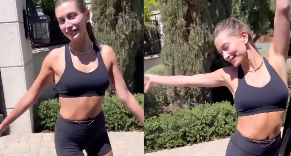 Hailey Bieber in Lululemon