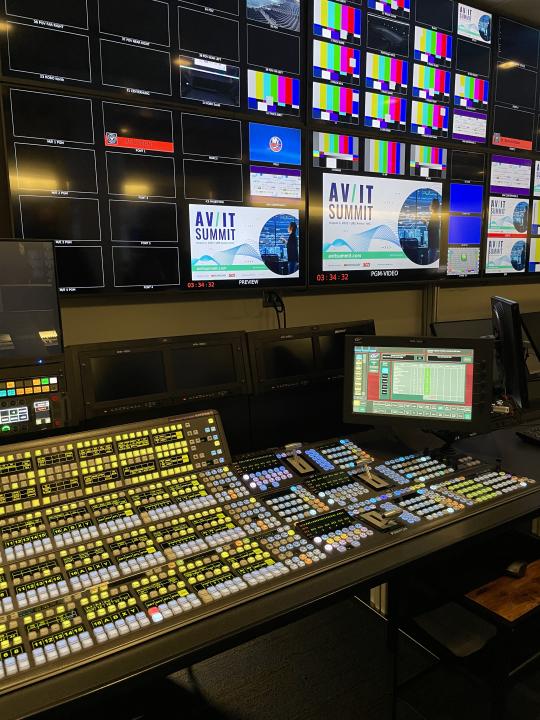 The control room at UBS Arena.