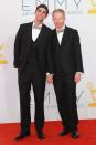 Justin Mikita and Jesse Tyler Ferguson arrive at the 64th Primetime Emmy Awards at the Nokia Theatre in Los Angeles on September 23, 2012.