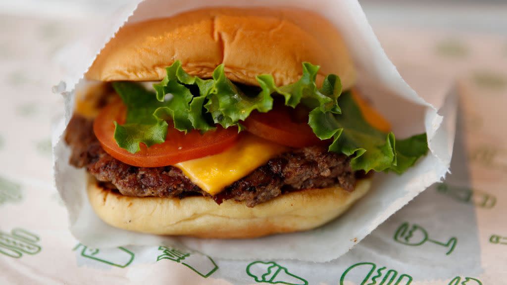 palo alto, ca december 12 shack burger cheeseburger with lettuce, tomato, shacksauce, single shown for $589, double for $869 at shake shack at the stanford shopping center in palo alto, calif, on wednesday, dec 12, 2018 nhat v meyerdigital first mediathe mercury news via getty images