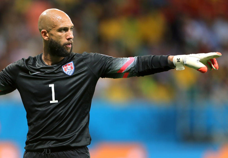 Tim Howard's masterclass against Belgium at the 2014 World Cup was his top highlight of a great decade. (Getty Images)