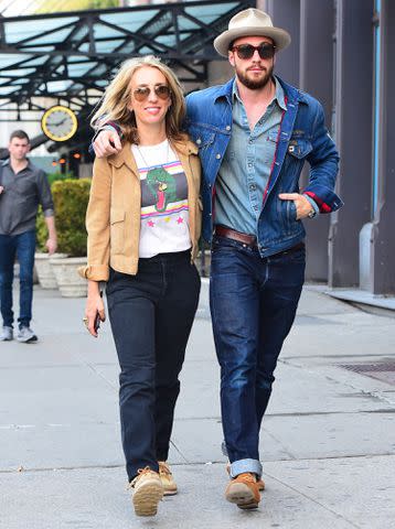 <p>Raymond Hall/GC Images</p> Sam Taylor-Johnson and Aaron Taylor-Johnson are seen on April 28, 2017