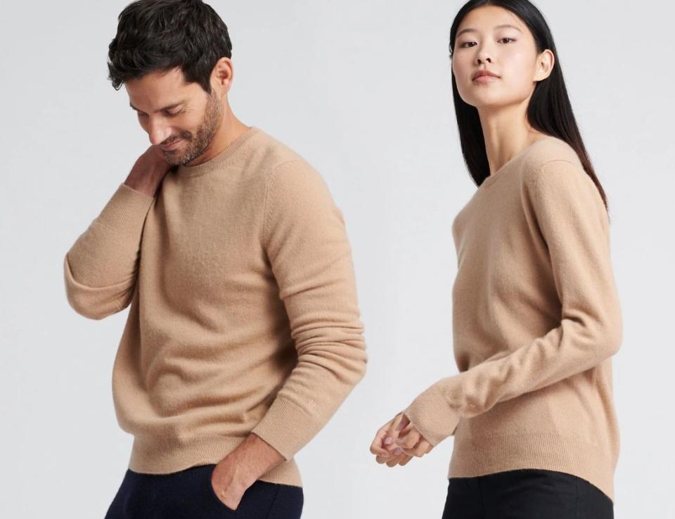 This sweater is made with 100% cashmere. <strong>Find it for $75 at <a href="https://fave.co/31ZiNQQ" target="_blank" rel="noopener noreferrer">Naadam</a>.&nbsp;</strong>