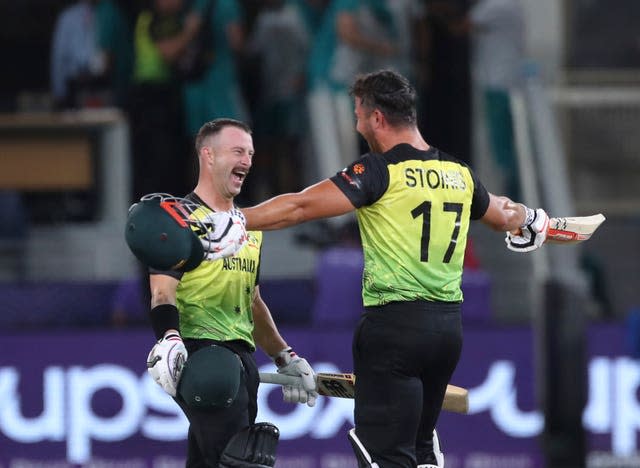 Matthew Wade, left, and Marcus Stoinis starred (Aijaz Rahi/AP/PA)