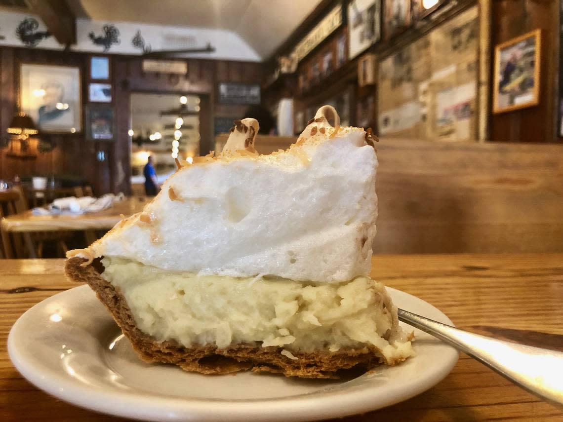 Coconut meringue pie at Ranchman’s Cafe in the Denton County town of Ponder.