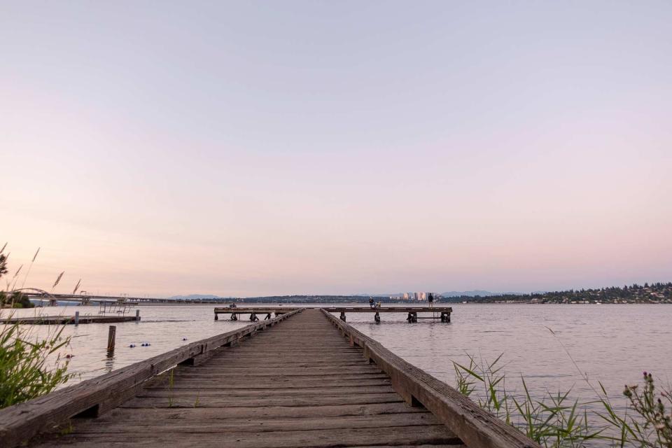 Madrona Park and dock overlooking Medina in Seattle, Washington