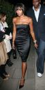 <p>The below the knee length on Naomi Campbell's silk corset dress keeps the look sophisticated and classic. </p>