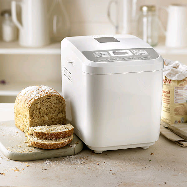 <b>Compact bread maker</b><br><br>There’s nothing like the aroma of freshly baked bread, and this machine means you can start your day with a tasty loaf every day. Designed to be kept on your worktop (kitchen cupboards are death to the small appliance), simply place the ingredients into the non-stick pan, make your selection and peek through the viewing window while it does its stuff. <br><br> <b>£59.99, <a href="http://www.lakeland.co.uk/16147/My-Kitchen-Compact-Bread-Maker" rel="nofollow noopener" target="_blank" data-ylk="slk:Lakeland;elm:context_link;itc:0;sec:content-canvas" class="link ">Lakeland</a></b>