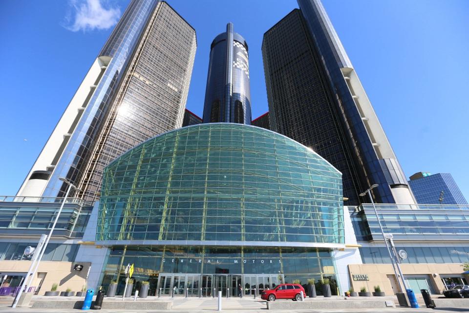 The Renaissance Center, the headquarters for General Motors, in downtown Detroit.