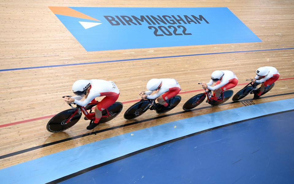 Grace Lister, Josie Knight, Laura Kenny and Maddie Leech team pursuit bronze - GETTY IMAGES