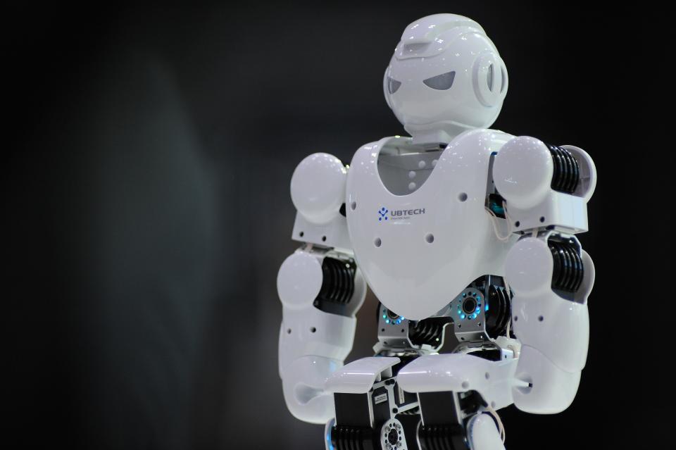 UBTECH Robotics showcases a small humanoid robot.